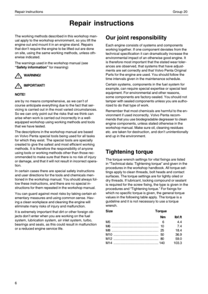 Volvo Penta TD520GE- TAD730731732733GE Group 20-26 Workshop Manual - Image 6