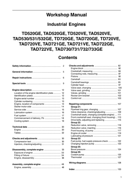 Volvo Penta TD520GE- TAD730731732733GE Group 20-26 Workshop Manual - Image 3