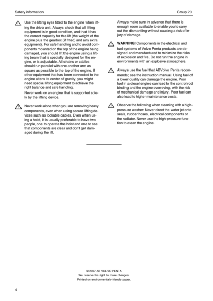 Volvo Penta TD520GE- TAD730731732733GE Group 20-26 Workshop Manual - Image 4