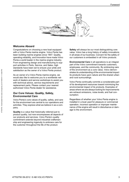 Volvo Penta V8-270, V8-225, V8-300, V8-320 Operators Manual - Image 5