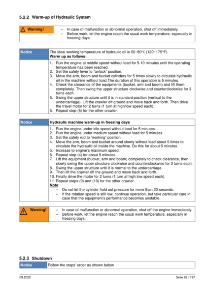 XCMG XE17E Excavator Operator Manual - Image 15