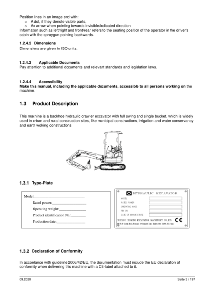XCMG XE17E Excavator Operator Manual - Image 11