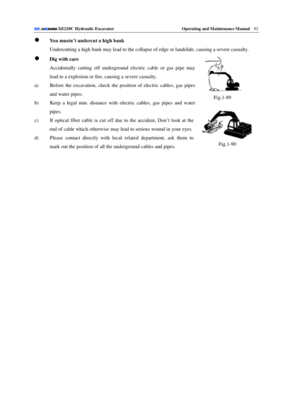 XCMG XE210C Excavator Operation and Maintenance Manual - Image 14