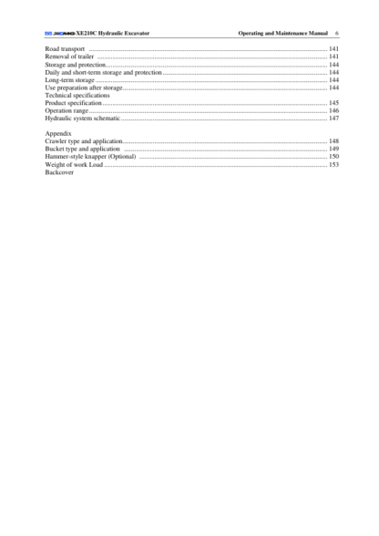 XCMG XE210C Excavator Operation and Maintenance Manual - Image 4