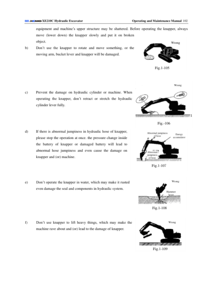 XCMG XE210C Excavator Operation and Maintenance Manual - Image 8