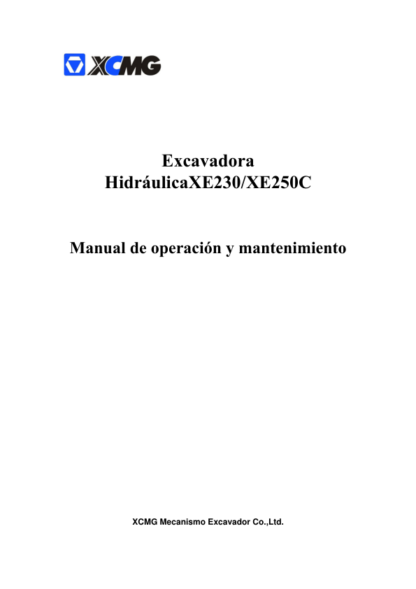 XCMG XE230 XE250C Excavator Service Manual - Image 2