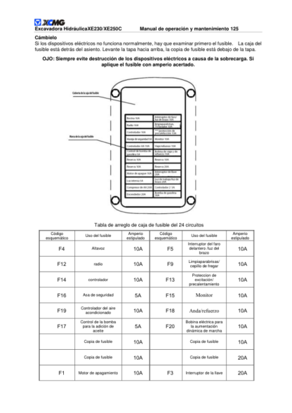 XCMG XE230 XE250C Excavator Service Manual - Image 9