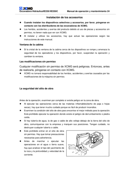 XCMG XE230 XE250C Excavator Service Manual - Image 10