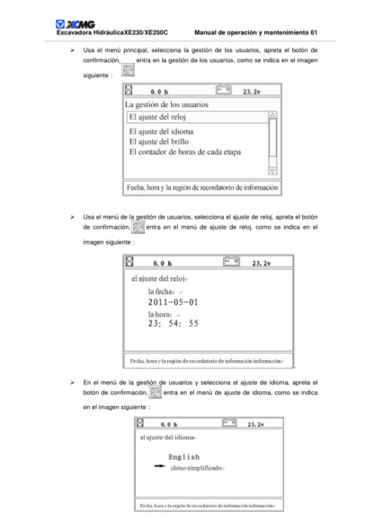 XCMG XE230 XE250C Excavator Service Manual - Image 12