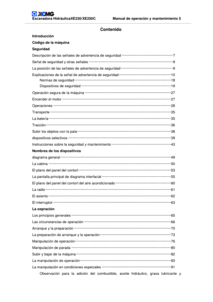 XCMG XE230 XE250C Excavator Service Manual - Image 3
