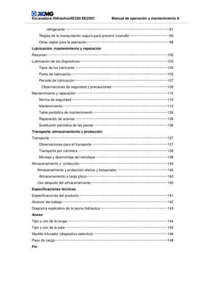 XCMG XE230 XE250C Excavator Service Manual - Image 4