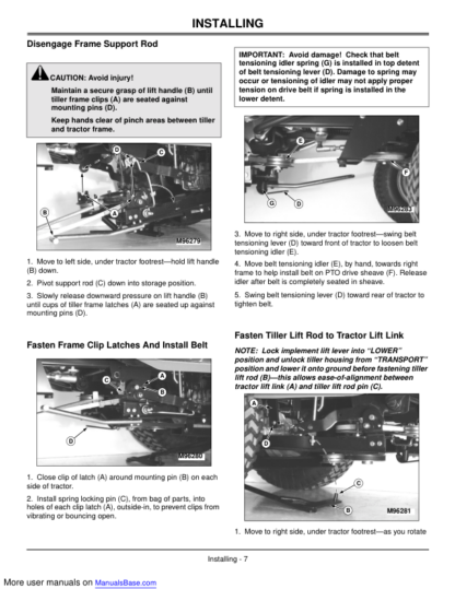 John Deere 30-Inch Mechanical Tiller Operators Manual - Image 7