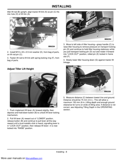 John Deere 30-Inch Mechanical Tiller Operators Manual - Image 4