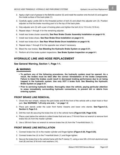 Bobcat 2100 2100S Utility Vehicle Service Manual 6901987 - Image 12