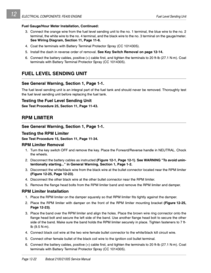 Bobcat 2100 2100S Utility Vehicle Service Manual 6901987 - Image 9
