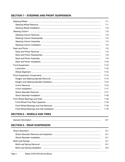 Bobcat 2100 2100S Utility Vehicle Service Manual 6901987 - Image 6