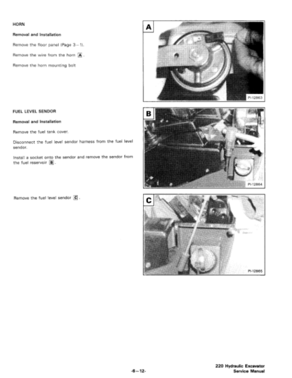 Bobcat 220 Excavator Service Manual SN 15001 - Image 9
