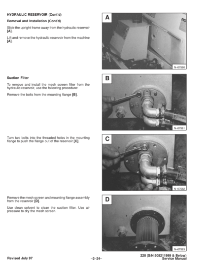 Bobcat X220 Excavator Service Manual SN 508211999 - Image 12