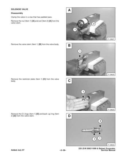 Bobcat X220 Excavator Service Manual SN 508211999 - Image 13