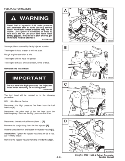 Bobcat X220 Excavator Service Manual SN 508211999 - Image 9