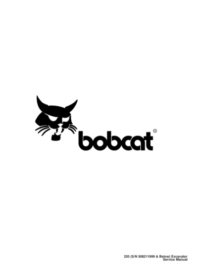 Bobcat X220 Excavator Service Manual SN 508211999 - Image 4