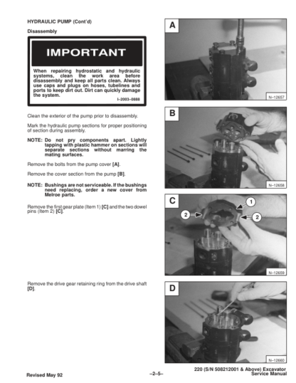Bobcat X220 Excavator Service Manual SN 508212001 - Image 11