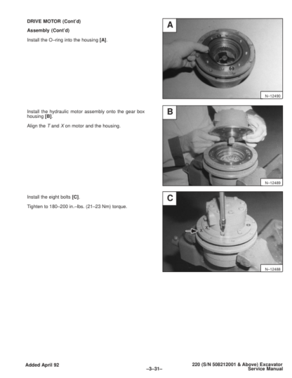 Bobcat X220 Excavator Service Manual SN 508212001 - Image 7