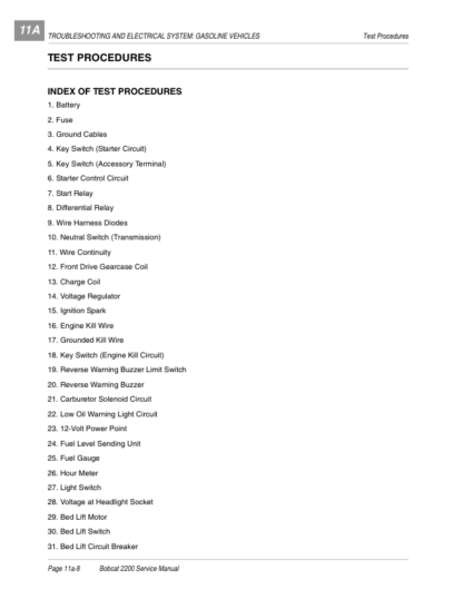 Bobcat 2200 Utility Vehicle Service Manual 6903129 - Image 7