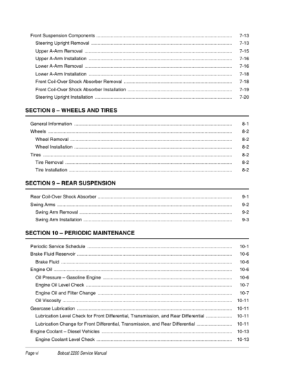 Bobcat 2200 Utility Vehicle Service Manual 6903129 - Image 6