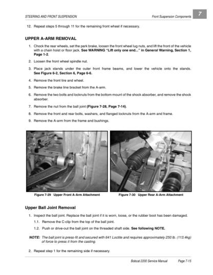 Bobcat 2200 Utility Vehicle Service Manual 6903129 - Image 14