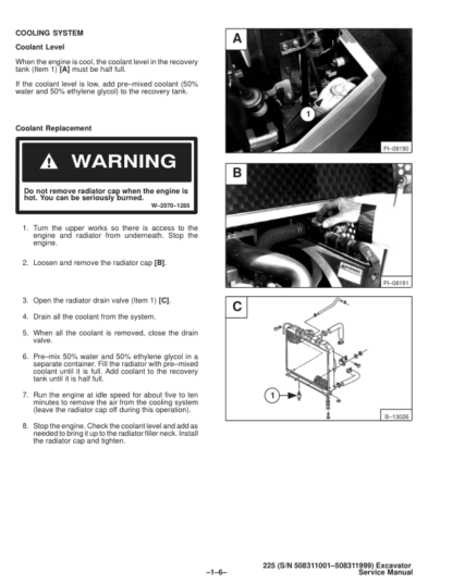 Bobcat X225 Excavator Service Manual SN 508311001 508311999 - Image 9