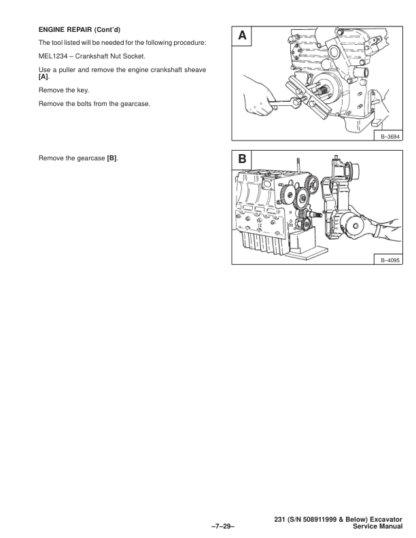 Bobcat X231 Excavator Service Manual SN 508911999 - Image 8