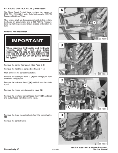 Bobcat X231 Excavator Service Manual SN 508912001 - Image 11