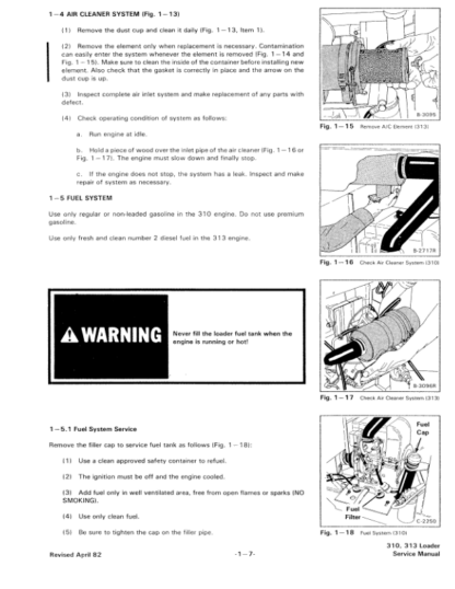 Bobcat 310 313 Skid Steer Loader Service Manual - Image 9