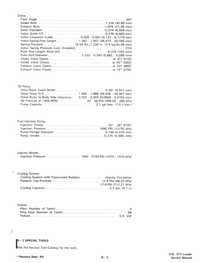 Bobcat 310 313 Skid Steer Loader Service Manual - Image 8
