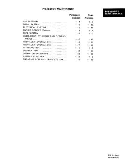 Bobcat 310 313 Skid Steer Loader Service Manual - Image 4