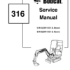 Bobcat 316 Excavator Service Manual SN 522811001 522911001 - Image 2