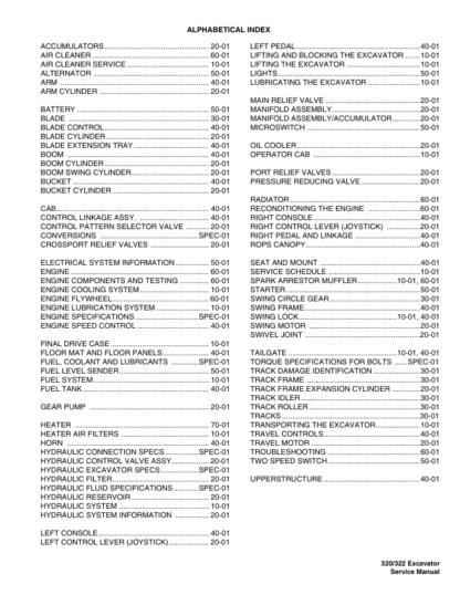 Bobcat 320 320L 322 Excavator Service Manual SN 223811001 223511001 - Image 3
