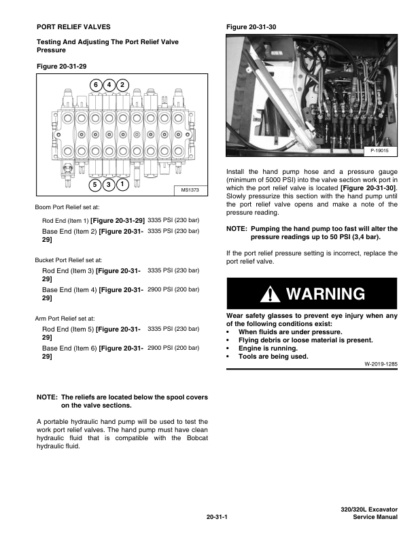 Bobcat 320 320L Excavator Service Manual SN 224511001 - Image 6