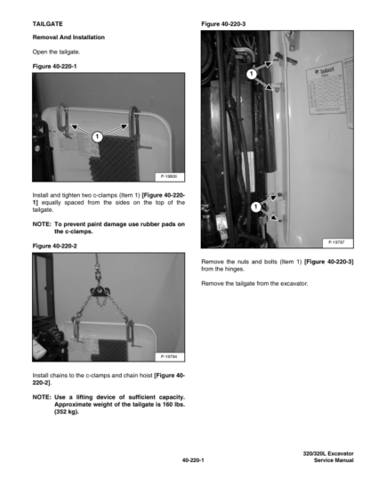 Bobcat 320 320L Excavator Service Manual SN 224511001 - Image 10