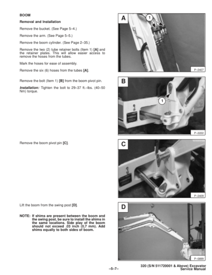 Bobcat X320 Excavator Service Manual SN 511720001 - Image 9