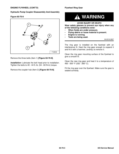 Bobcat 323 Excavator Service Manual SN A9JZ11001 - Image 9