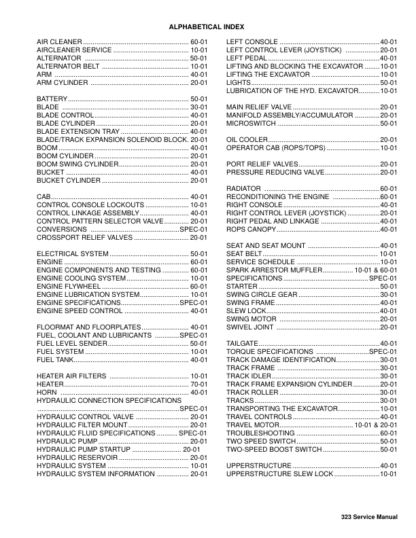 Bobcat 323 Excavator Service Manual SN A9JZ11001 - Image 3