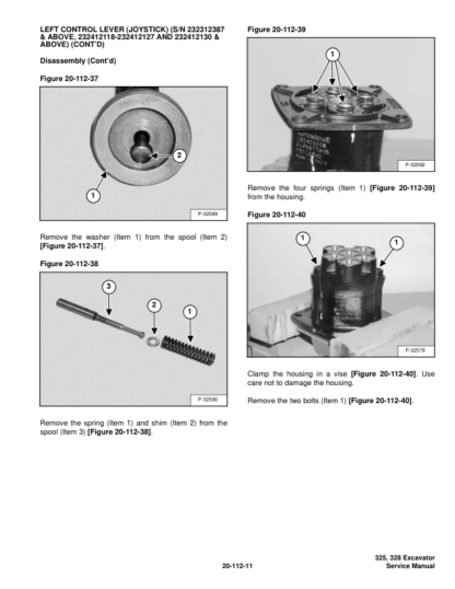 Bobcat 325 328 Excavator Service Manual SN 232511001 232411001 - Image 8