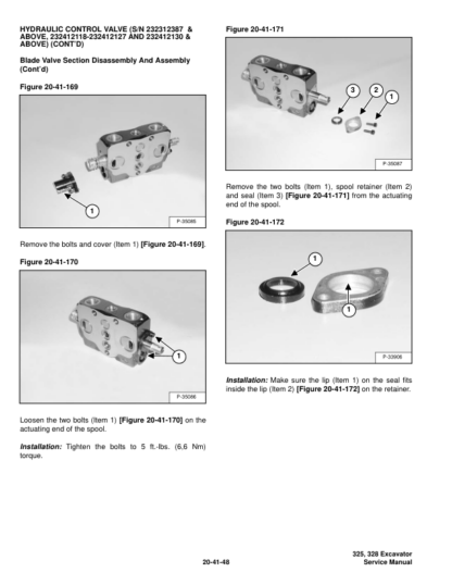 Bobcat 325 328 Excavator Service Manual SN 232511001 232411001 - Image 5