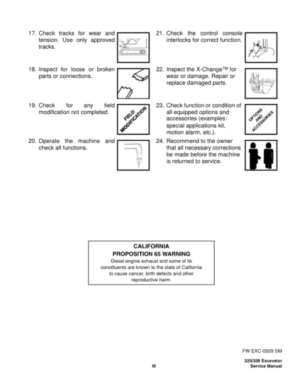 Bobcat 325 328 Excavator Service Manual SN 234111001 234211001 - Image 7