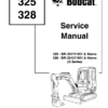 Bobcat 325 328 Excavator Service Manual SN 234111001 234211001 - Image 2