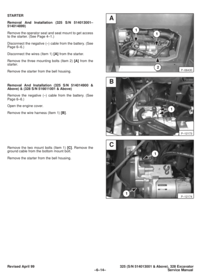 Bobcat X325 X328 Excavator Service Manual SN 514013001 516611001 - Image 13