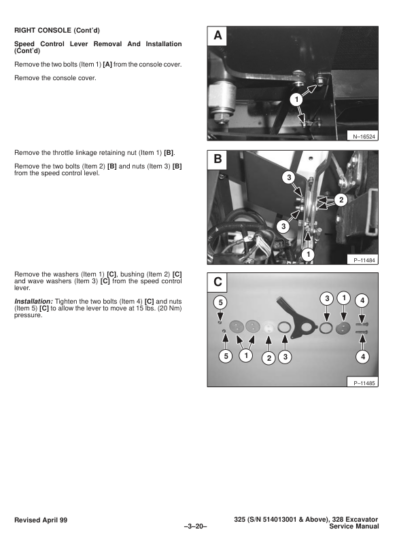 Bobcat X325 X328 Excavator Service Manual SN 514013001 516611001 - Image 9