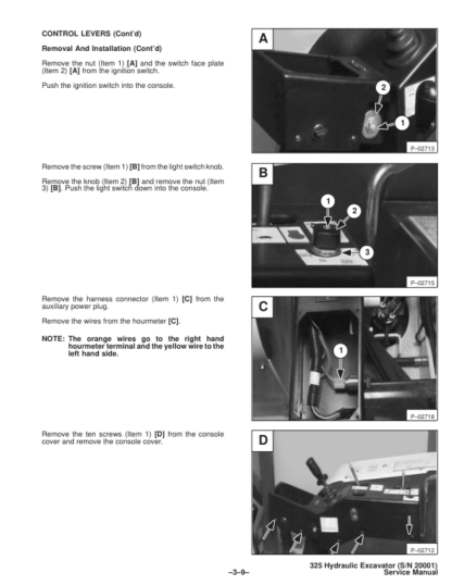 Bobcat X325 Excavator Service Manual SN 511820001 - Image 7